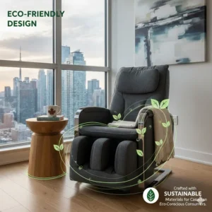 Compact massage chair crafted with eco-friendly materials popular with Canadian eco-conscious consumers.