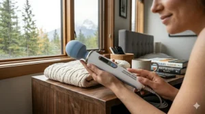 A sleek, ergonomic quiet wand massager designed for comfortable self-care at home in Canada.
