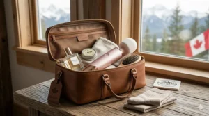 A compact, travel-friendly magic wand massager alternative tucked into a carry-on bag for a weekend trip to the Rockies.