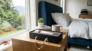 A beautifully packaged magic wand massager alternative in a gift box, perfect for Canadian holidays or birthday self-care.