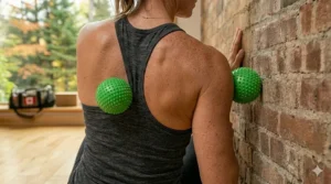 A guide on using lacrosse massage balls for mobility to open up tight chest muscles after a long workday.