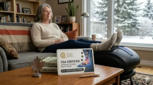 A certified electric foot massager for neuropathy relief, meeting safety standards for Canadian consumers looking for at-home nerve therapy.