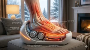 A financial comparison chart highlighting the price difference between buying a foot massager with heat vs without in Canada.