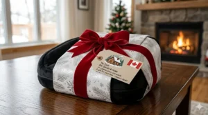 A heated foot massager presented as a thoughtful holiday or Father's Day gift for Canadians.