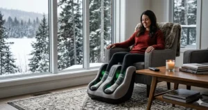Diagram showing how shiatsu foot massager nodes target specific acupressure points on the sole for deep muscle relief.