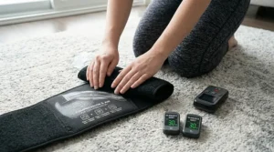 Quiet operation of the best calf massager during a relaxing reading session.