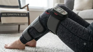 Ergonomic design of the best calf massager fitting naturally on lower legs.