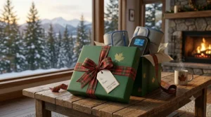 An air compression leg massager presented as a premium wellness gift for family members in Canada.