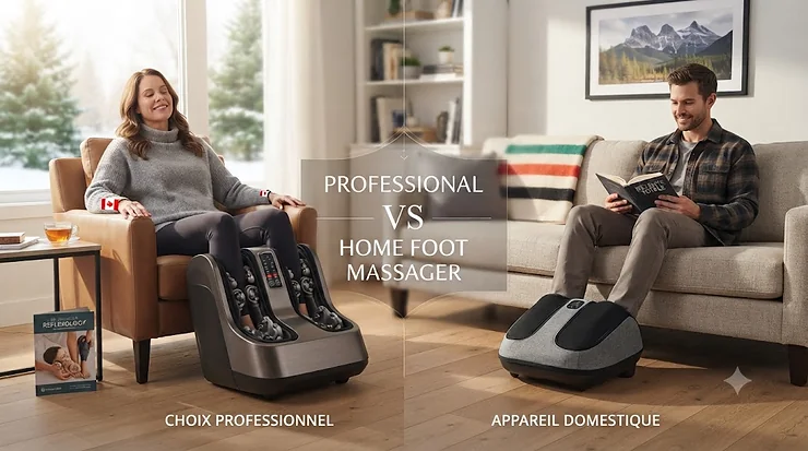 Comparison of professional vs home foot massager features