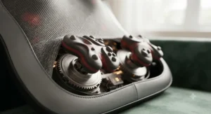 Close-up illustration of the rotating kneading nodes on a deep tissue shiatsu back massager.
