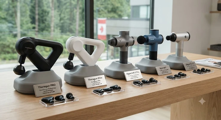 Theragun compared side by side with other premium massage guns for Canadian wellness routines. Theragun vs other premium massage guns