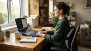 A lower back massager helping with posture correction while seated